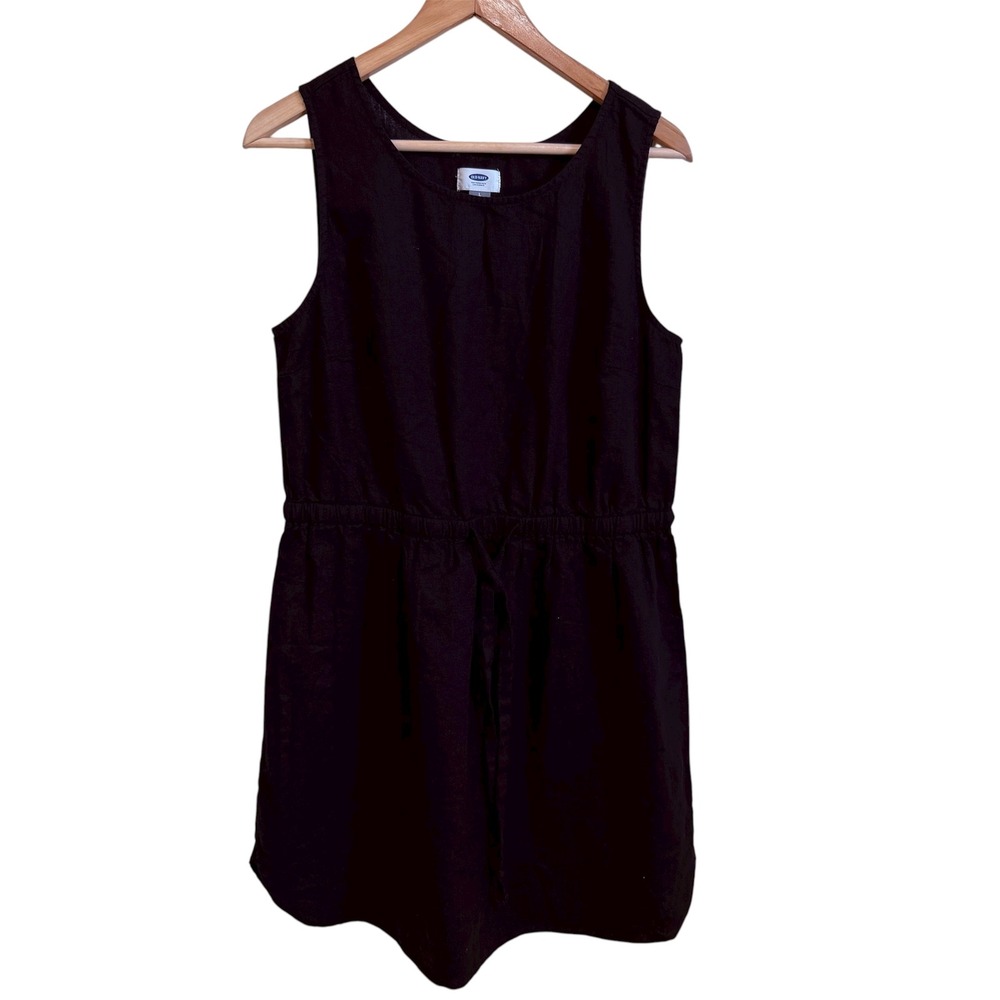 Old Navy Womens Dress Black‎ Sleeveless Linen Blend Casual Summer L